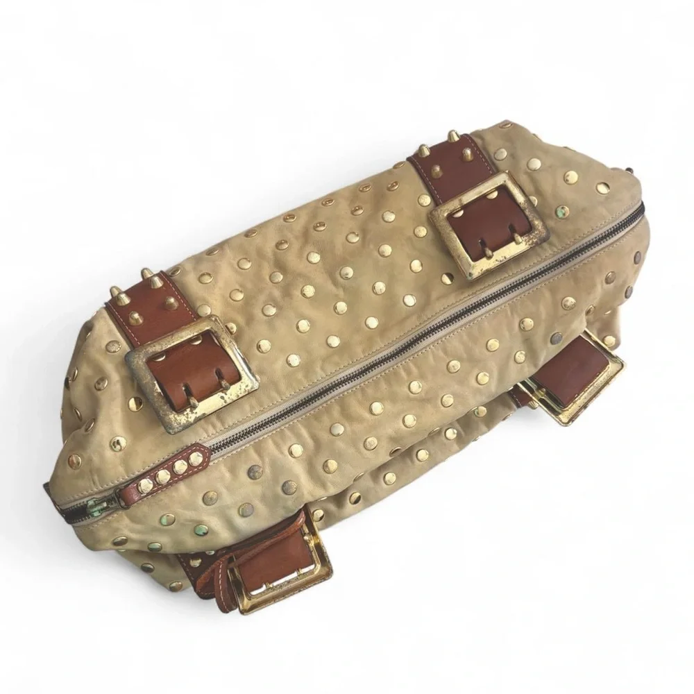 Y2K Be & D Garbo Leather Studded Satchel Duffle Bag TLC PROJECT